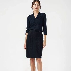 Adrianna Papell 2pc. Black Blazer and Skirt Set 75% Silk Women’s Size 8